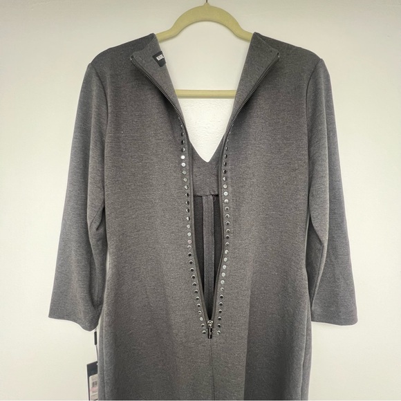 Karl Lagerfeld gray 3/4 sleeve studded dress - Picture 6 of 9